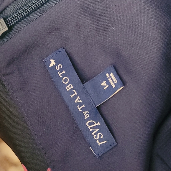 RSVP by Talbots sz 14 fall floral print navy pink lined dress with pockets - Picture 9 of 12